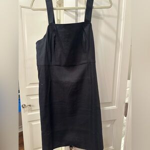 I Crew Black Linen Dress 14 NWT